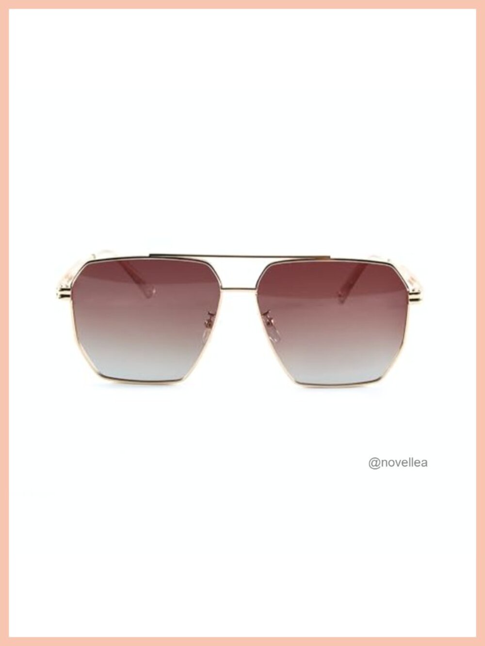 Geometric Aviator Polarized Sunglasses Gold Metal Frame Square Oversized UV